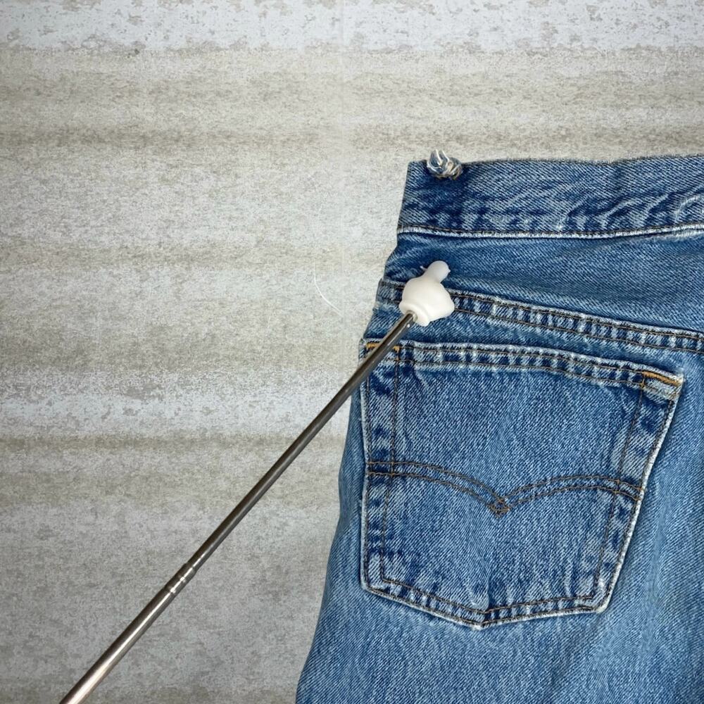 Vintage 90s Levis Jeans 501 28x30 Regular Straight Leg Fit Medium Wash Made USA - Picture 8 of 10